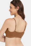 Rosaline Double Layered Non Wired Full Coverage Bralette - Argan Oil — thumbnail 2